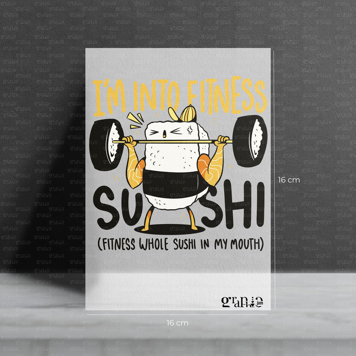 Bügelbild „I’m into Fitness – Sushi“