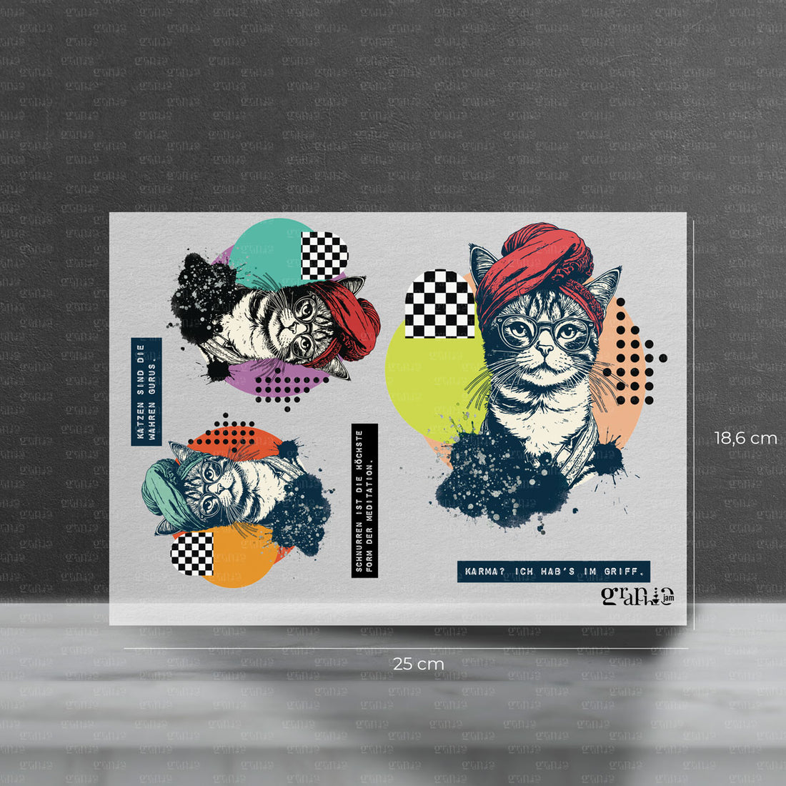 Bügelbild &quot;Pop Art Guru Cat&quot; - Bügelbilder im Set