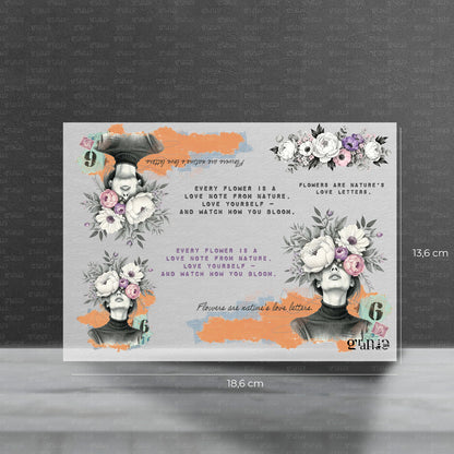 Bügelbild im Set Klein Flowers are Loveletters