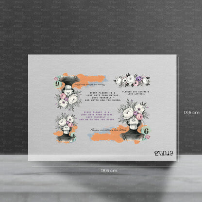 Bügelbild Set - Flower Lovenotes | Vorbestellung