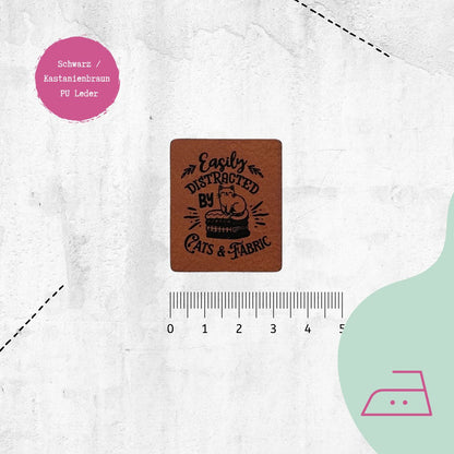 Kunstlederlabel &quot;Cats &amp; Fabric&quot; zum Aufbügeln