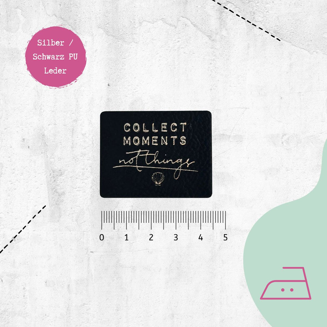 Kunstlederlabel "Collect moments" zum Aufbügeln