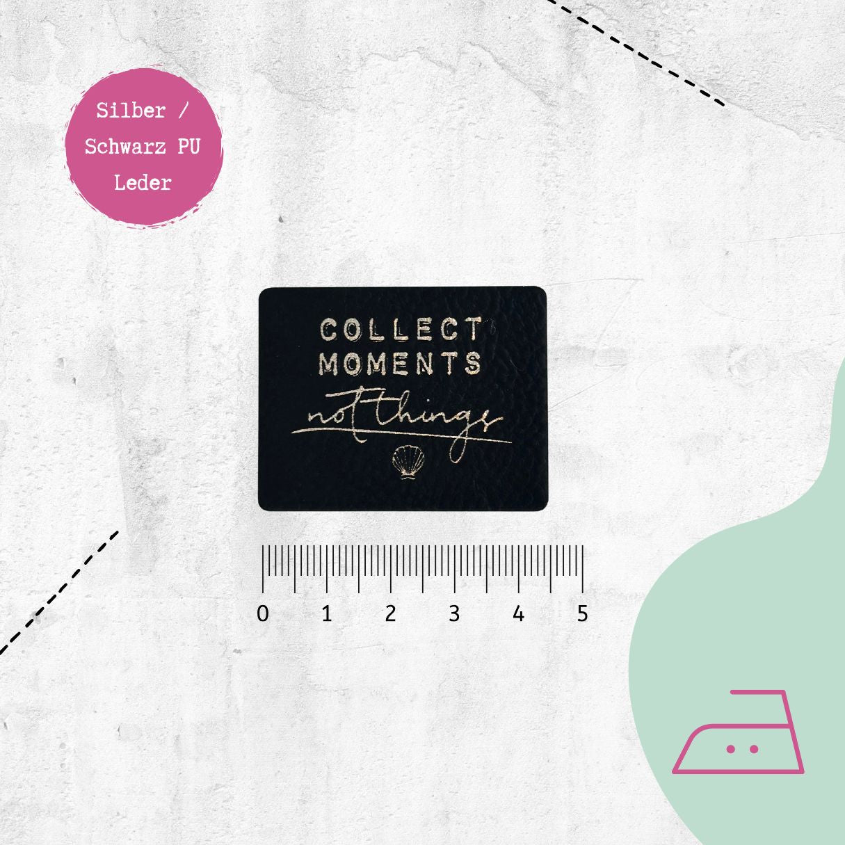 Kunstlederlabel "Collect moments" zum Aufbügeln