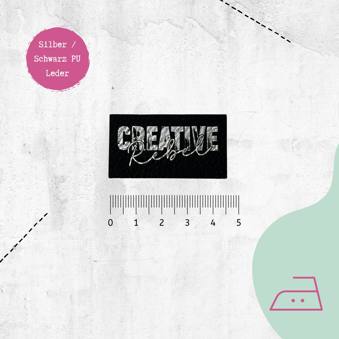 Kunstlederlabel "Creative rebel" zum Aufbügeln