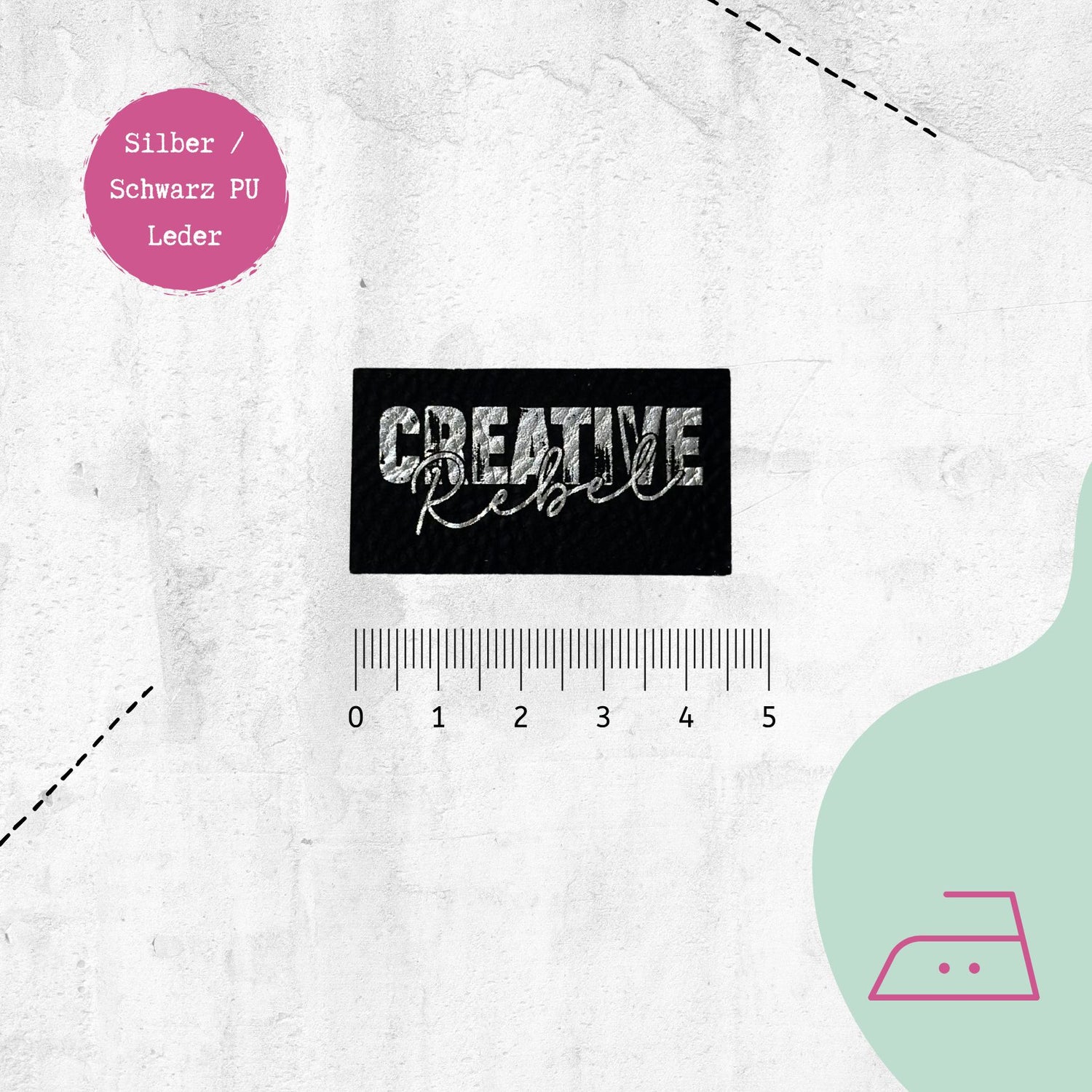 Kunstlederlabel "Creative rebel" zum Aufbügeln