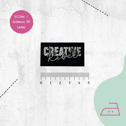 Kunstlederlabel "Creative rebel" zum Aufbügeln