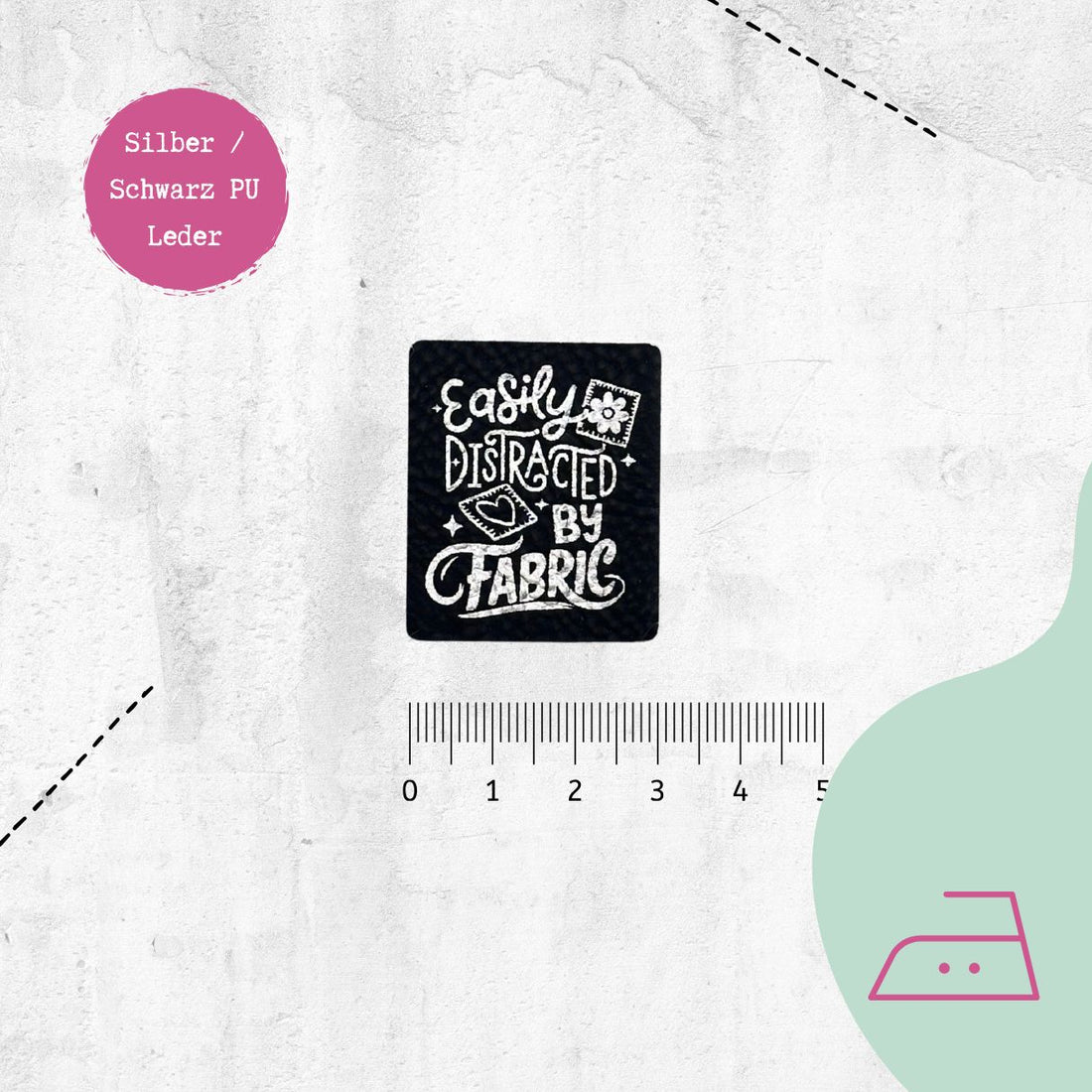 Kunstlederlabel &quot;Easily Distracted&quot; zum Aufbügeln