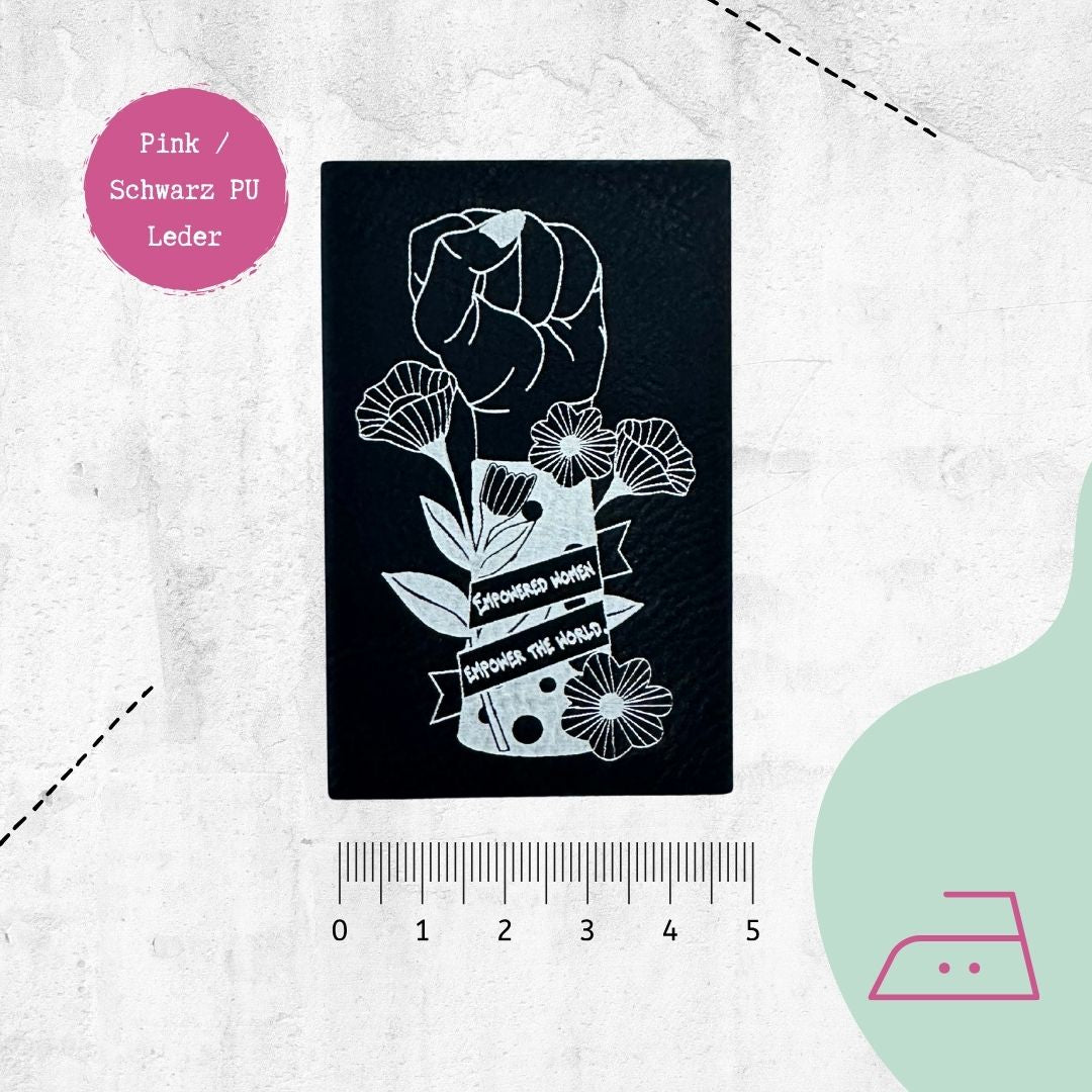 Kunstlederlabel "Empowered Woman" zum Aufbügeln - Graphic Jam 