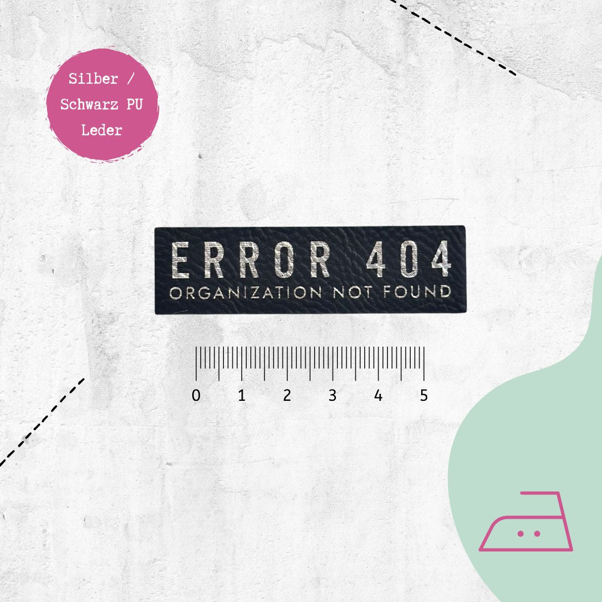 Kunstlederlabel "Error 404" zum Aufbügeln | Vorbestellung