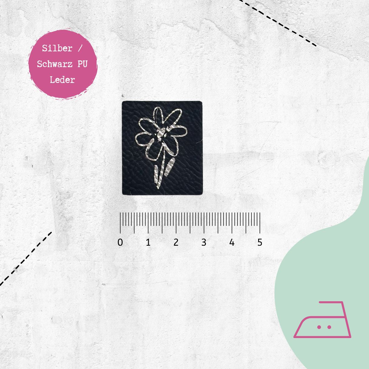 Kunstlederlabel "Flower II" zum Aufbügeln | Vorbestellung