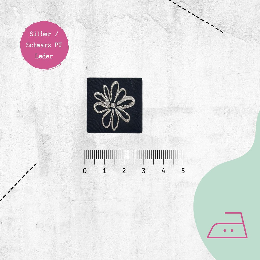 Kunstlederlabel "Flower I" zum Aufbügeln | Vorbestellung