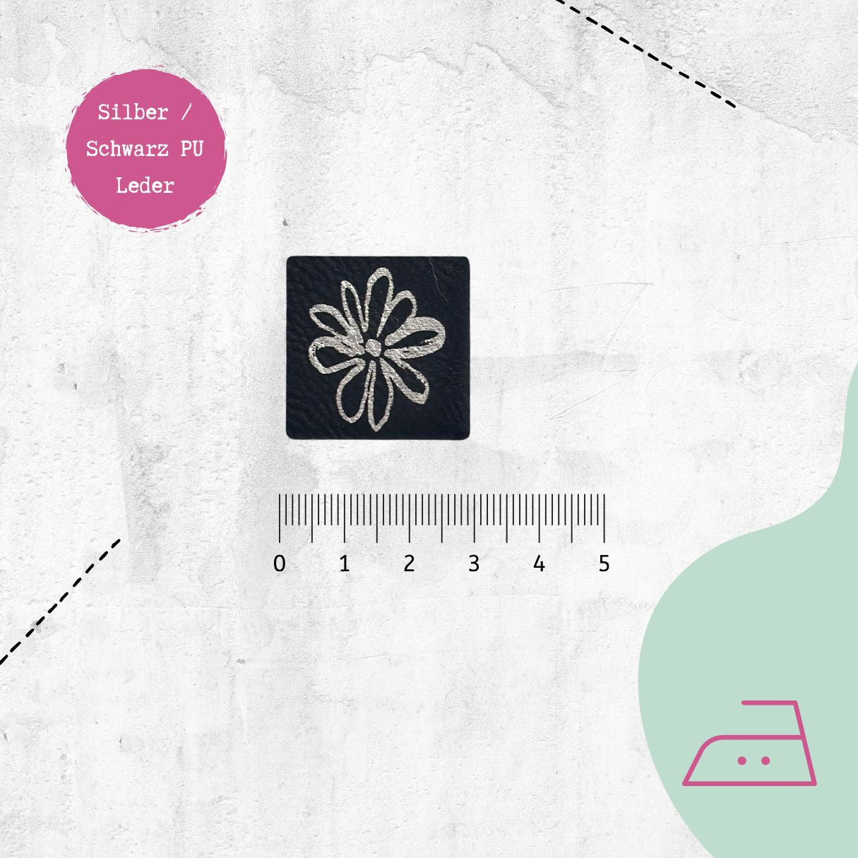 Kunstlederlabel "Flower I" zum Aufbügeln | Vorbestellung