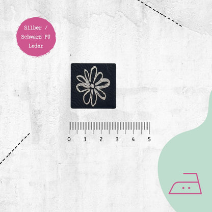 Kunstlederlabel "Flower I" zum Aufbügeln | Vorbestellung