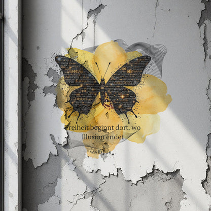 Bügelbild „Freiheit beginnt dort, wo Illusion endet“ (VB)