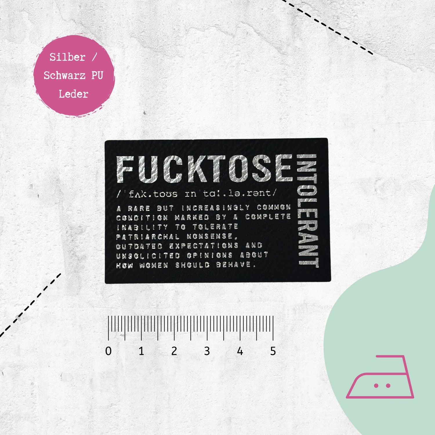 Kunstlederlabel "Fucktose Intolerant"