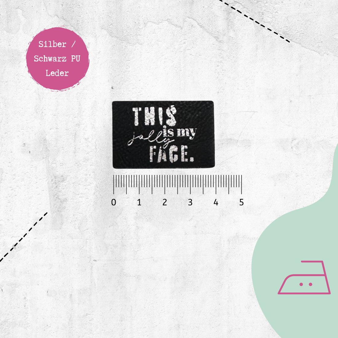Kunstlederlabel &quot;Jolly Face&quot; zum Aufbügeln | X-Mas Special
