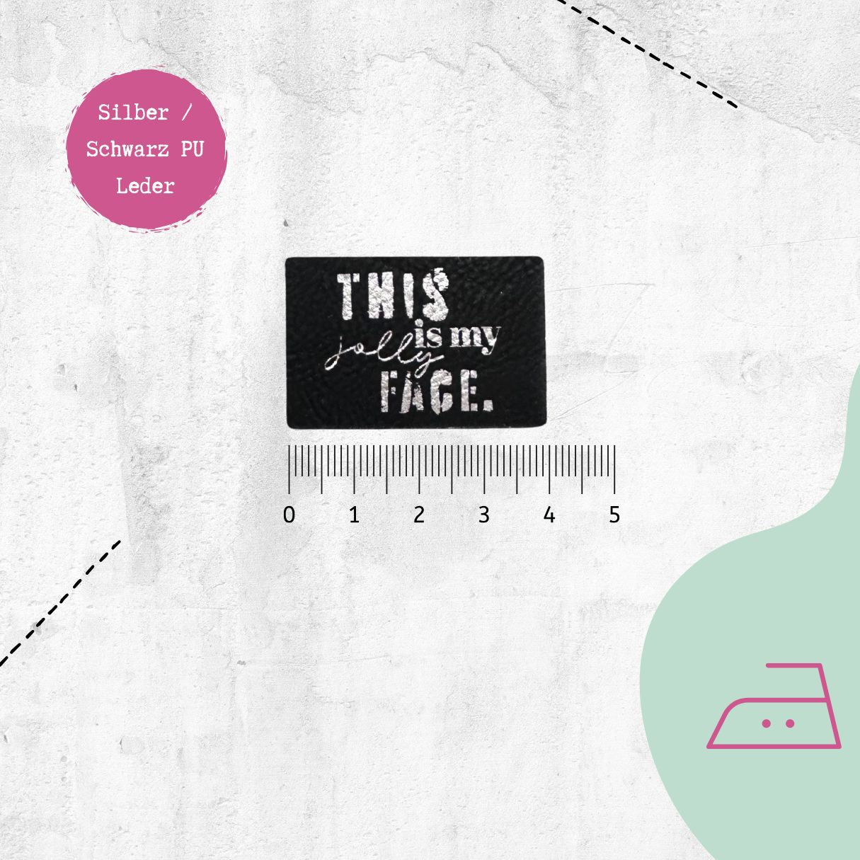 Kunstlederlabel &quot;Jolly Face&quot; zum Aufbügeln | X-Mas Special