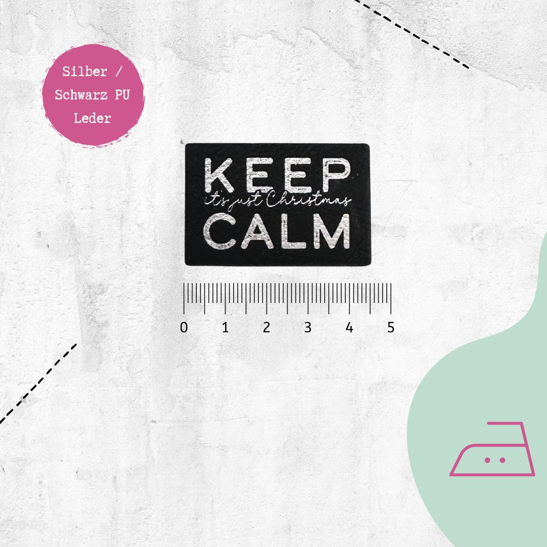 Kunstlederlabel &quot;Keep Calm&quot; zum Aufbügeln | X-Mas Special