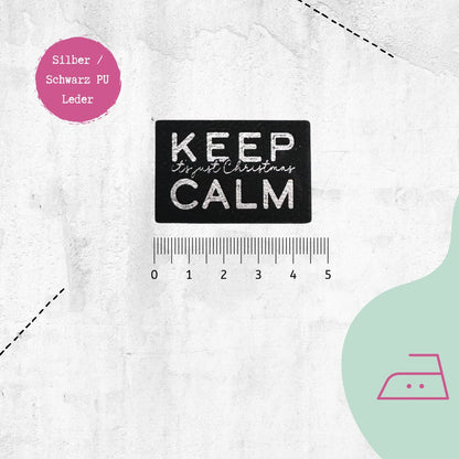 Kunstlederlabel &quot;Keep Calm&quot; zum Aufbügeln | X-Mas Special