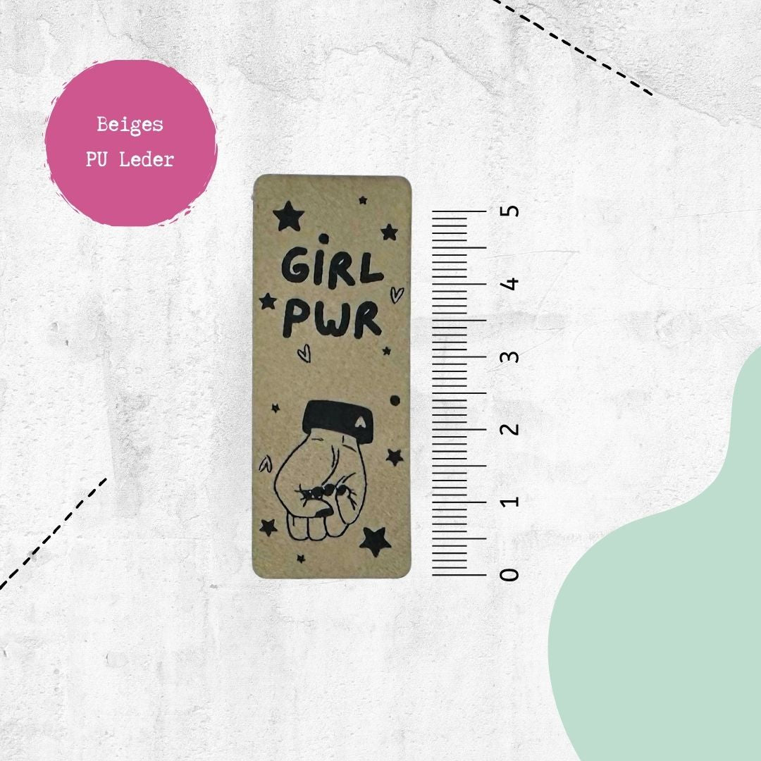 Klapp-Kunstlederlabel GIRL PWR - Graphic Jam 