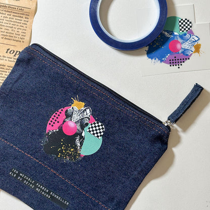 Kosmetiktasche aus recyceltem Denim – nachhaltig &amp; praktisch mit Reißverschluss