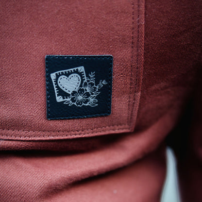 Kunstlederlabel "Quiltliebe" zum Aufbügeln