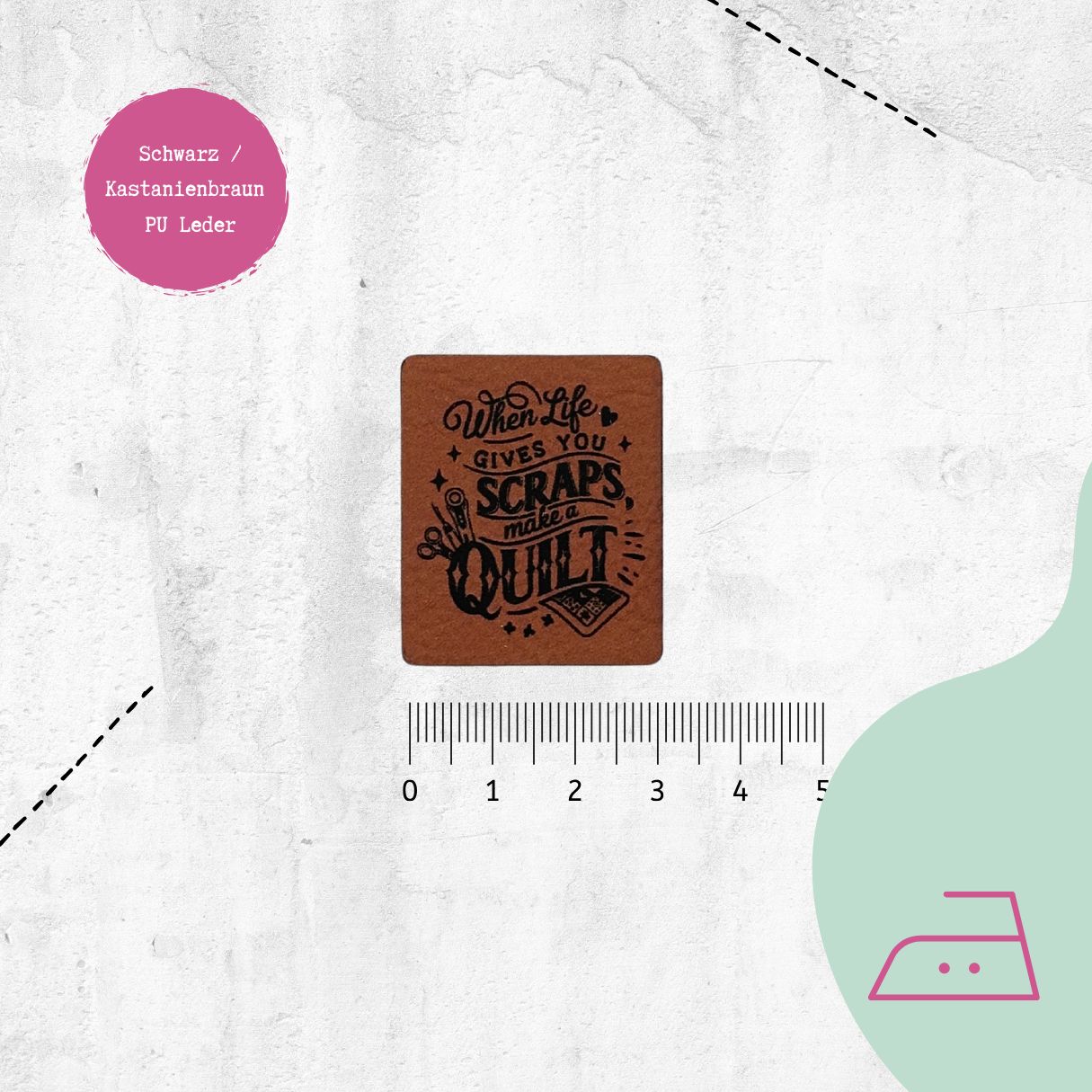 Kunstlederlabel &quot;Life Scraps&quot; zum Aufbügeln