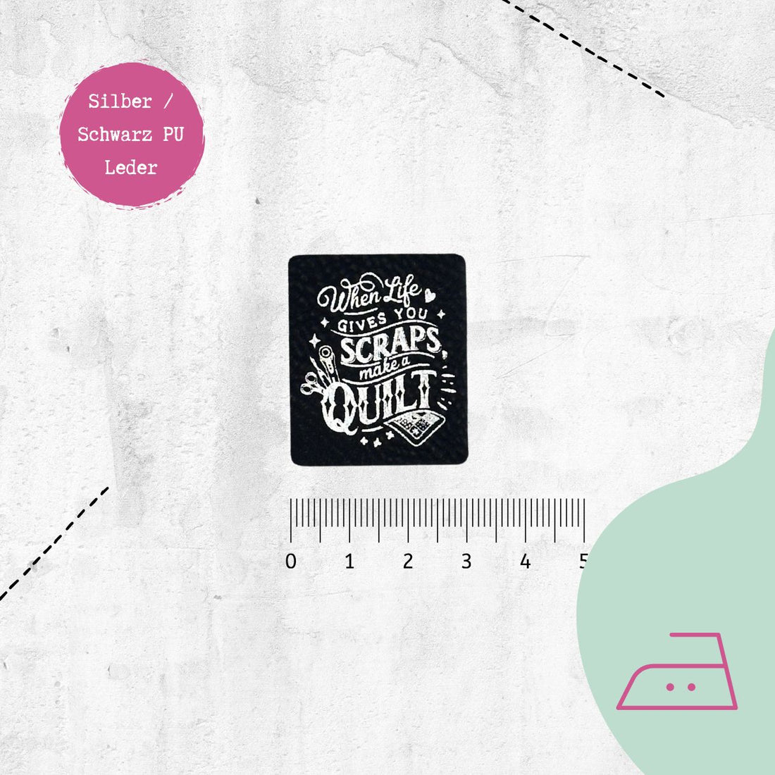 Kunstlederlabel &quot;Life Scraps&quot; zum Aufbügeln