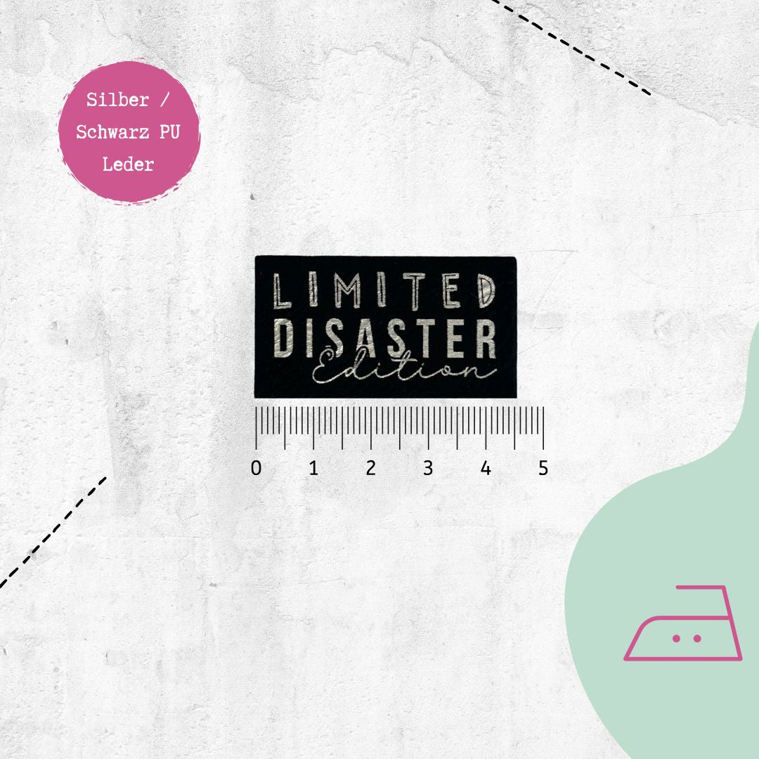 Kunstlederlabel &quot;Limited Disaster&quot; zum Aufbügeln