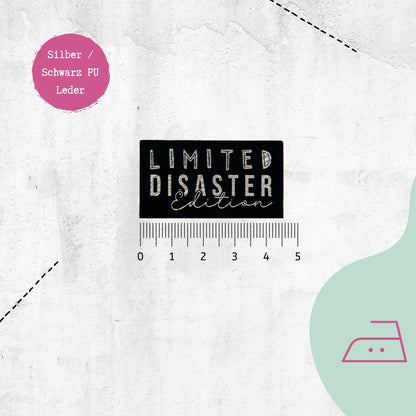 Kunstlederlabel &quot;Limited Disaster&quot; zum Aufbügeln