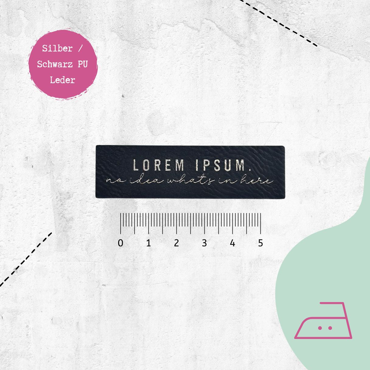 Kunstlederlabel "Lorem Ipsum" zum Aufbügeln | Vorbestellung