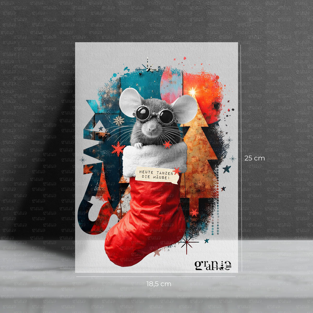 Bügelbild &quot;Mäuse Tanzen&quot; - XMAS Special