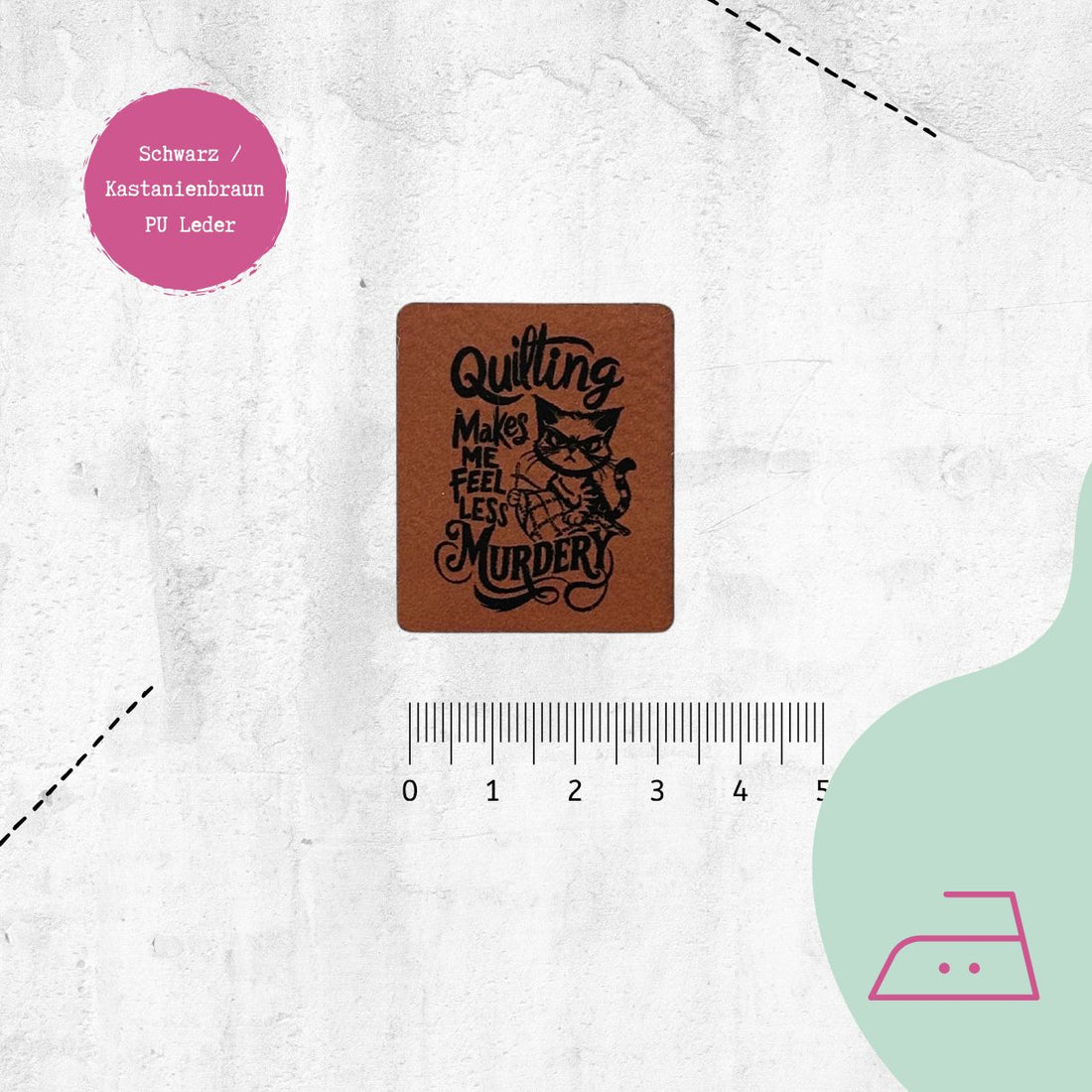 Kunstlederlabel &quot;Less Murdery&quot; zum Aufbügeln