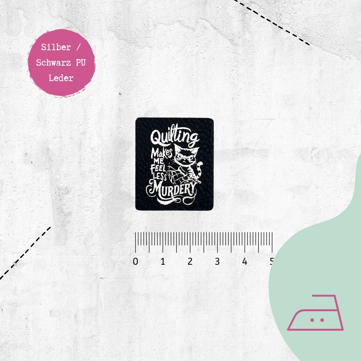 Kunstlederlabel &quot;Less Murdery&quot; zum Aufbügeln