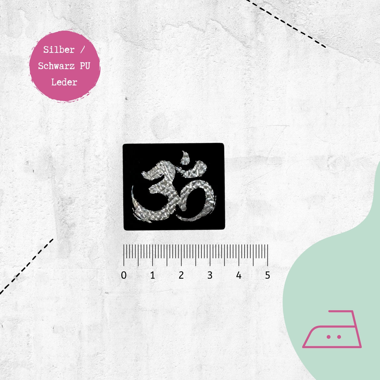 Kunstlederlabel "OM" zum Aufbügeln