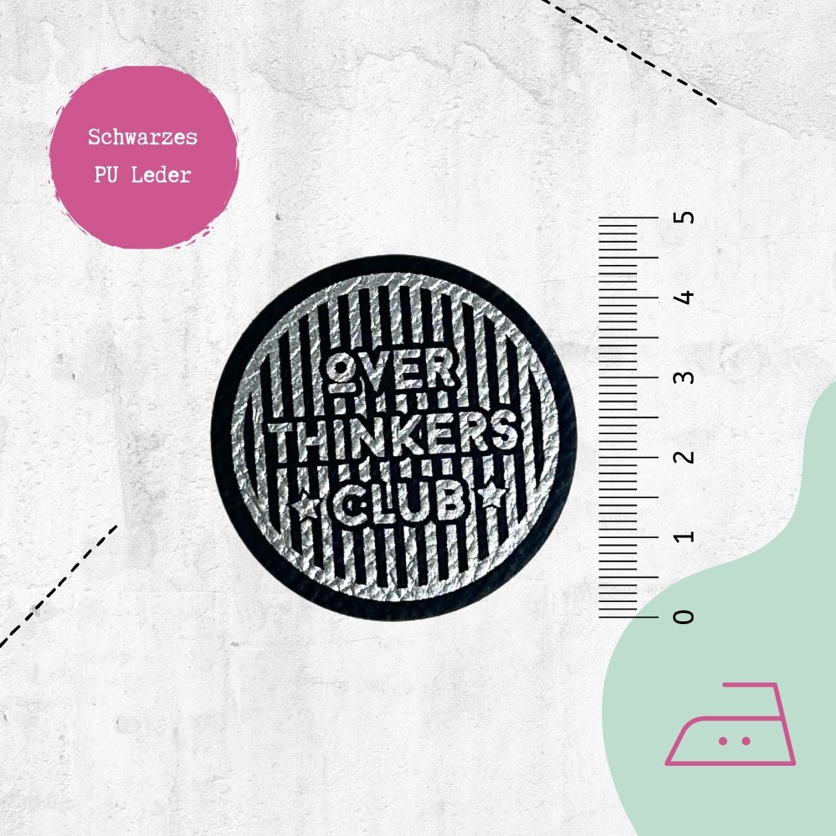 Kunstlederlabel "Overthinkers Club" zum Aufbügeln - Graphic Jam 