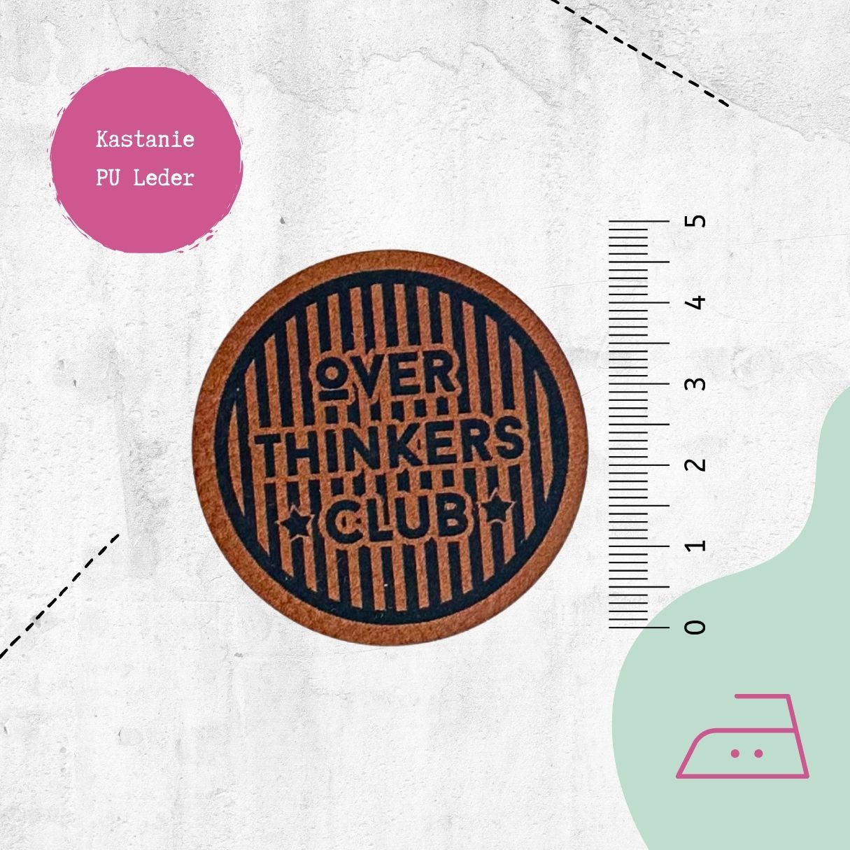 Kunstlederlabel &quot;Overthinkers Club&quot; zum Aufbügeln - Graphic Jam 
