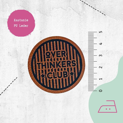 Kunstlederlabel &quot;Overthinkers Club&quot; zum Aufbügeln - Graphic Jam 
