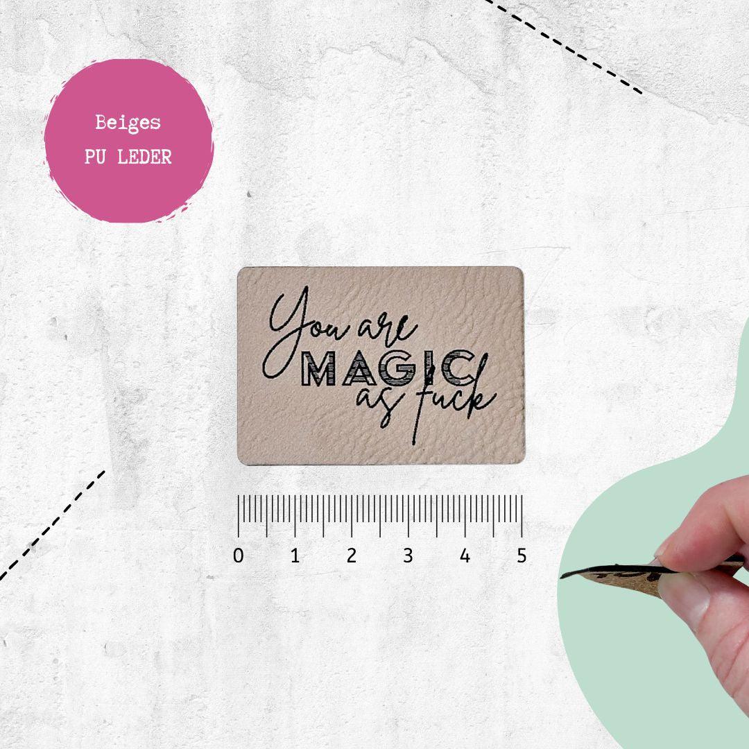 Kunstlederlabel &quot;You are magic af&quot; für Accessoires - Graphic Jam 