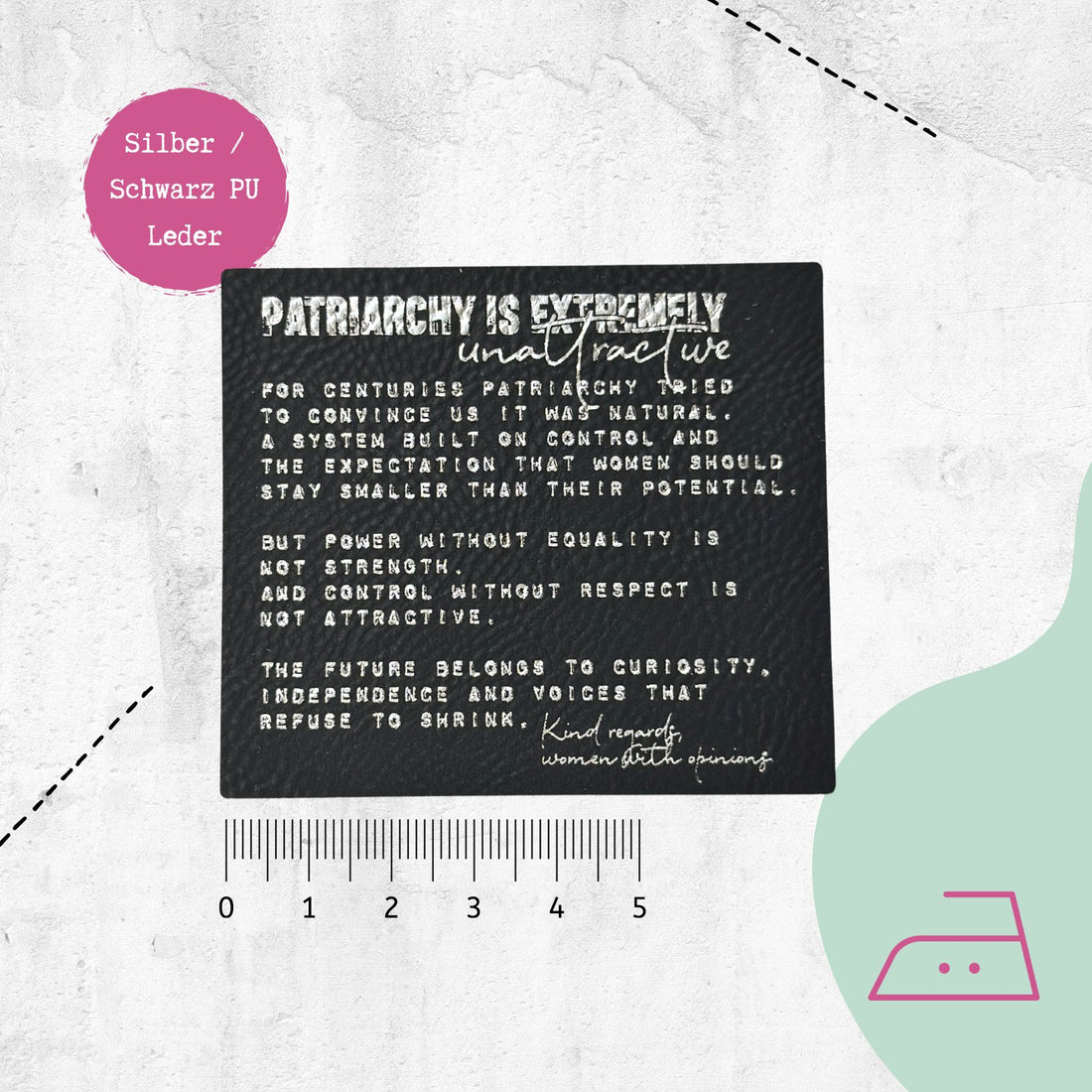 Kunstlederlabel "Patriarchy is unattractive" - XXL | Aufbügelbar