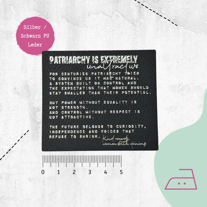 Kunstlederlabel "Patriarchy is unattractive" - XXL | Aufbügelbar