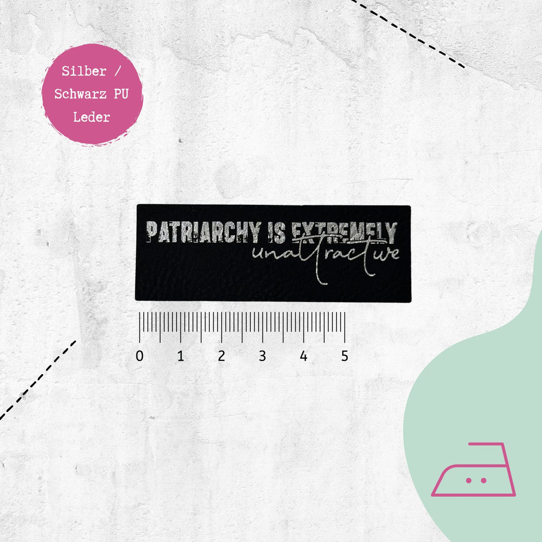 Kunstlederlabel "Patriarchy unattractive Vol1" zum Aufbügeln