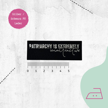 Kunstlederlabel "Patriarchy unattractive Vol1" zum Aufbügeln