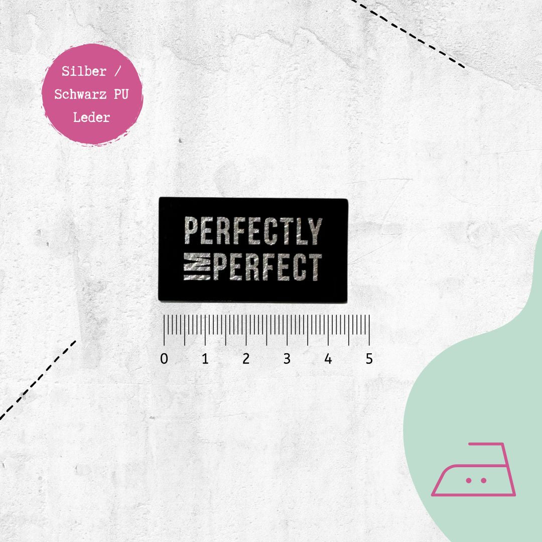 Kunstlederlabel &quot;Perfectly Imperfect&quot; zum Aufbügeln