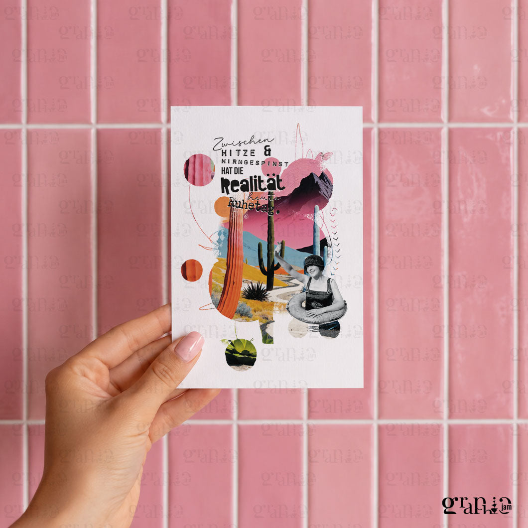 Postkarte Wüstenschwimmerin A6