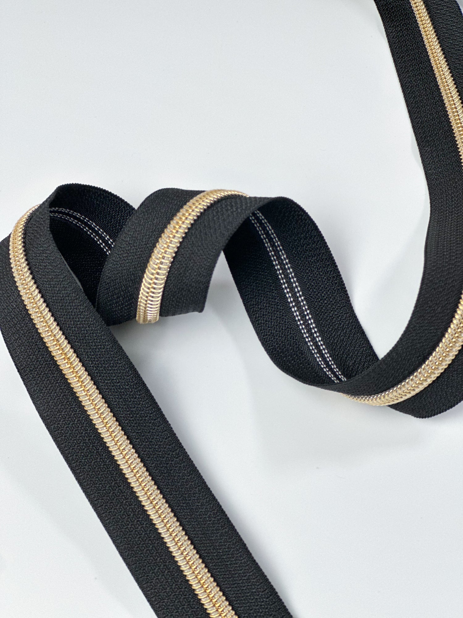 Reißverschluss Endlos Pure Black Gold