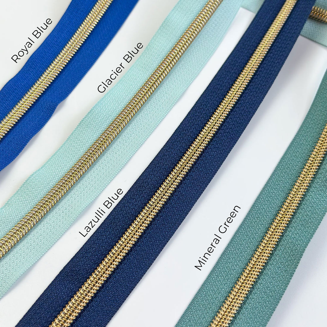 Reißverschluss Endlos Glacier Blue Gold