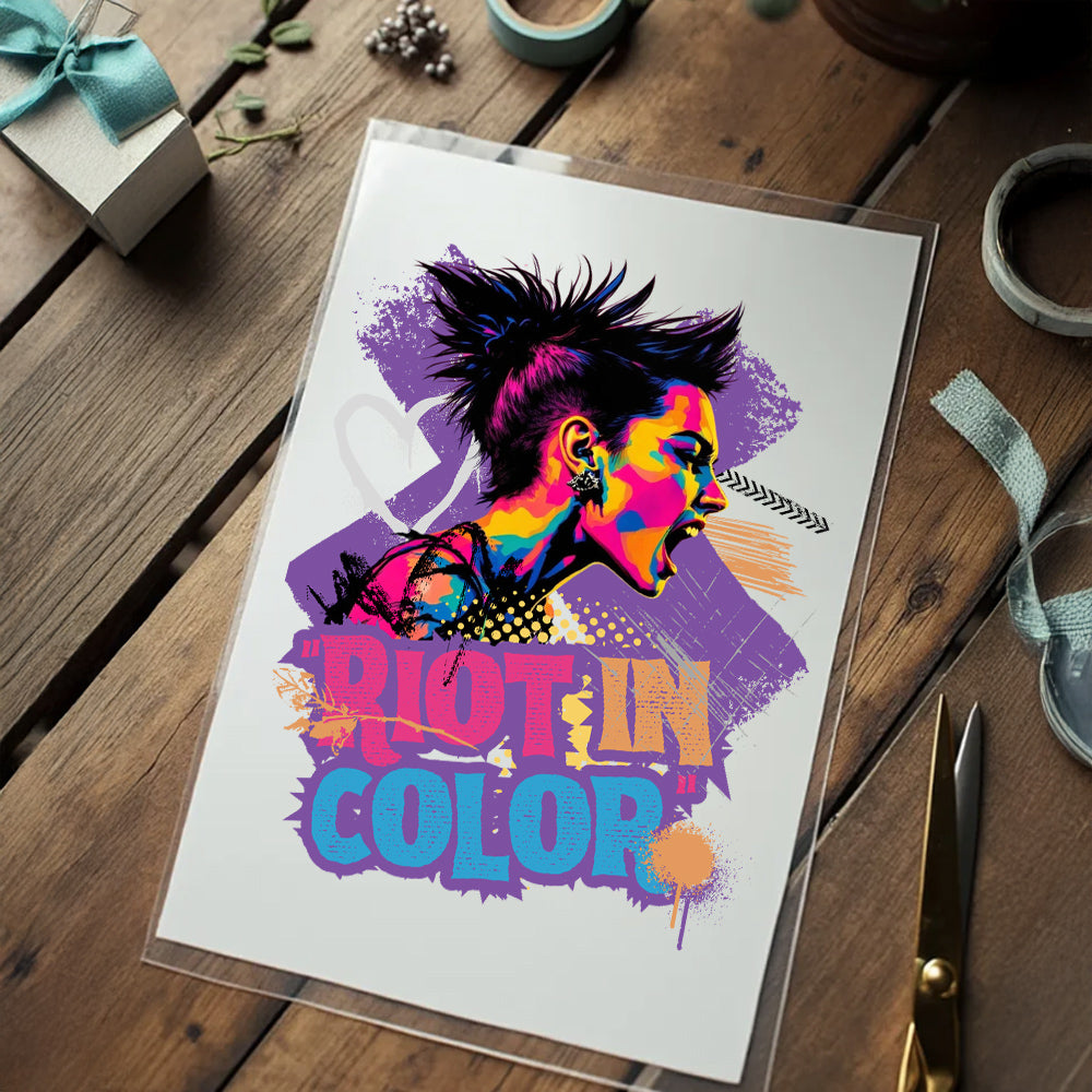 Bügelbild – “RIOT IN COLOR”