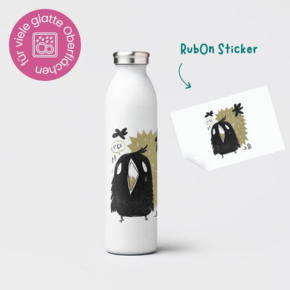 Rub-On Sticker "F*ck" Vogel