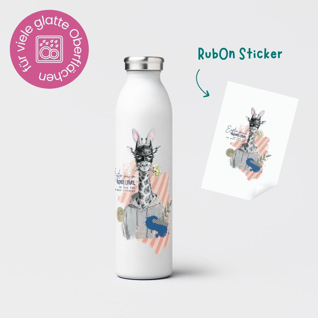 Rub-On Sticker "Moody Easter Giraffe”